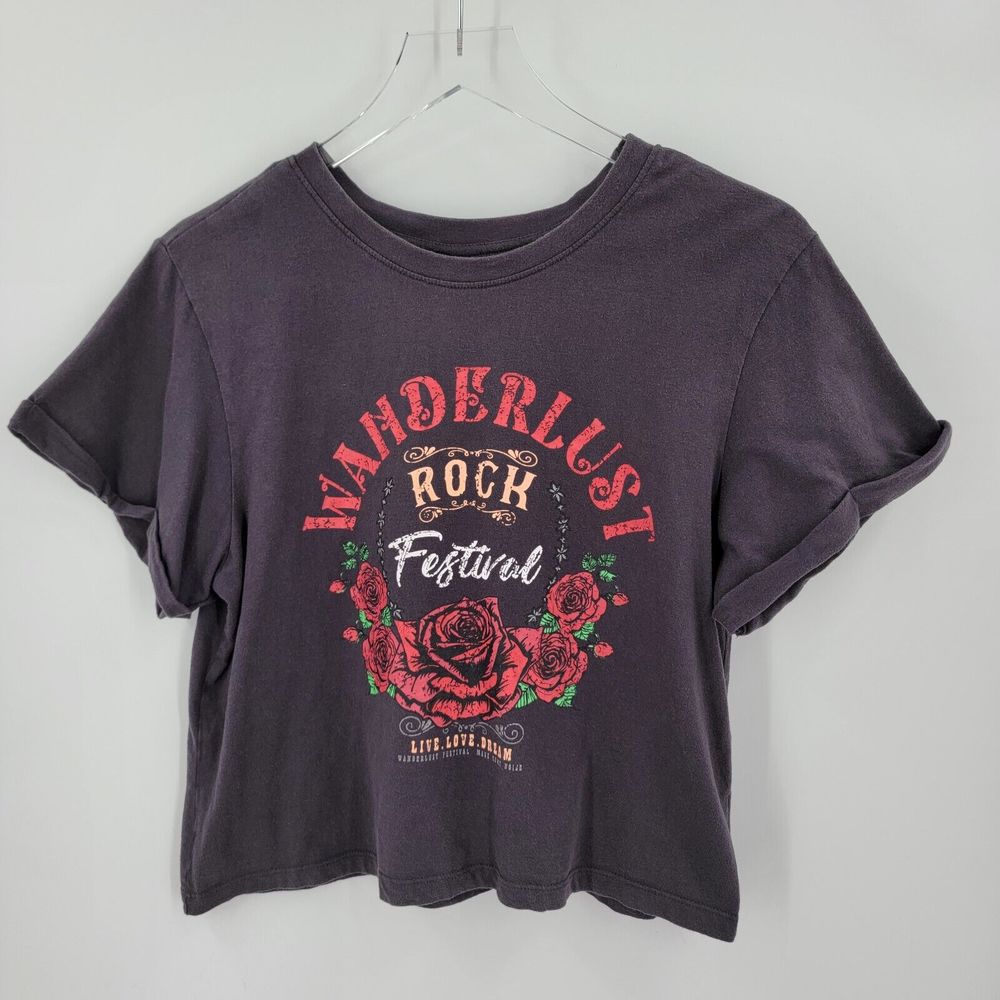 Vibe N Wanderlust Rock Festival T Shirt Womens Medium Graphic Print